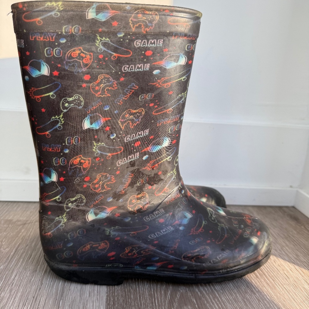 Cute Gamer Kids Rain Boots